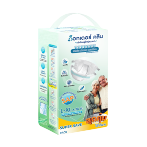 ผ้าอ้อมผู้ใหญ่ด็อกเตอร์คลีน รุ่น SUPER SAVE DR.KLEAN ไซส์ L-XL 30 ชิ้น 1 แพ็ค