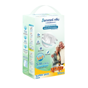 ผ้าอ้อมผู้ใหญ่ด็อกเตอร์คลีน รุ่นSUPER SAVE DR.KLEAN ไซต์ S-M  34 ชิ้น 1 แพ็ค